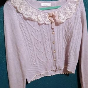 Kawaii Pastel Lilac Knit Cardigan Japan, size M/L